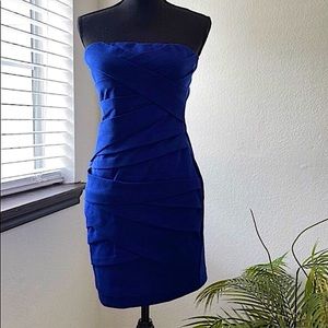 Royal Blue Strapless Bandeau Dress!
